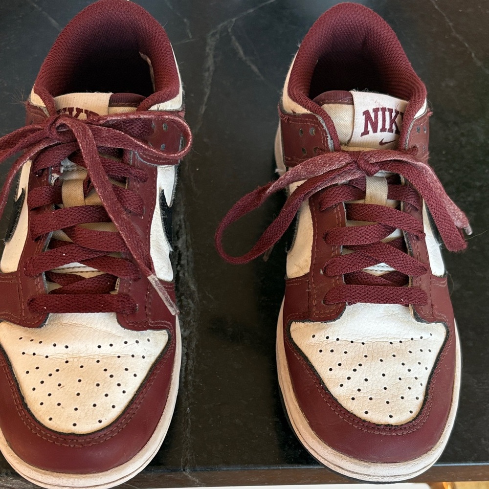 Nike Dunk low Maroon and White sneakers